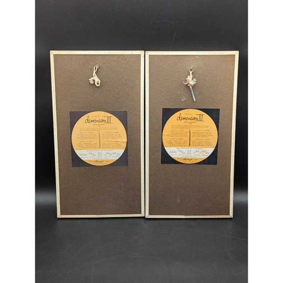 VTG Four Seasons Metal Craft MCM 3D Regency Wall Art Set of 2 Autumn Spring - Picture 4 of 10